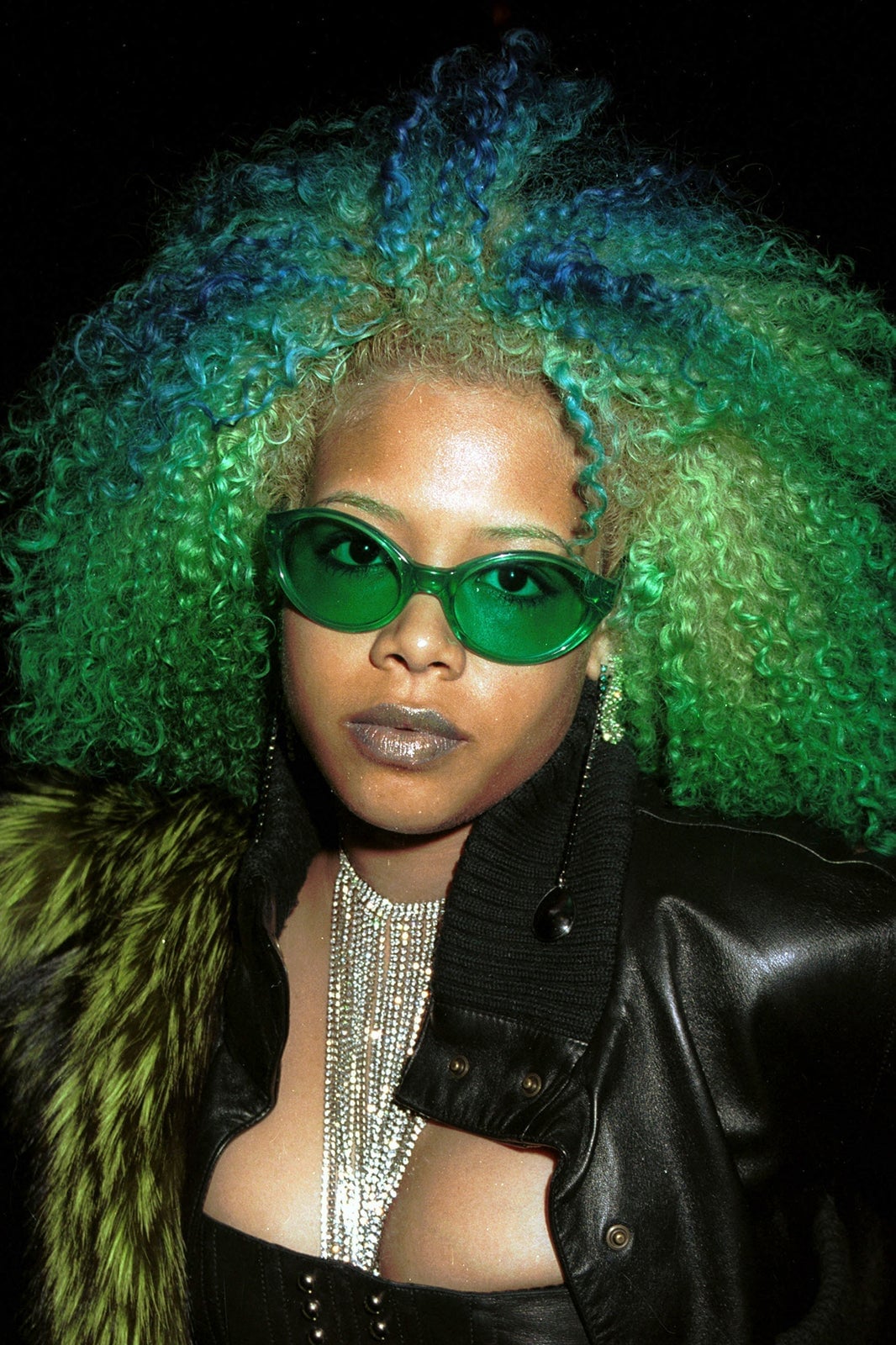 Green and Blue Highlights Layered Shag Green and Blue Highlights Layered Shag — Green Hair
