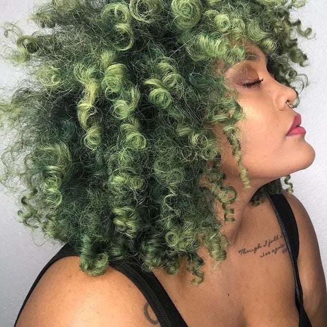 Dark Green Curly Shoulder Length Dark Green Curly Shoulder Length — Green Hair