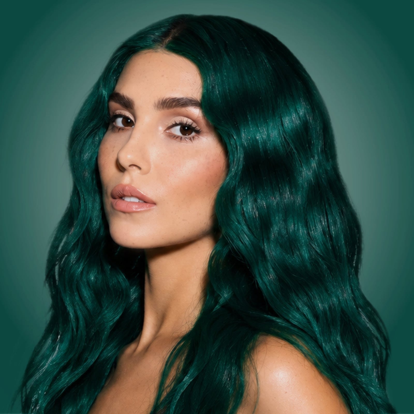 Deep Teal Green Loose Waves Deep Teal Green Loose Waves — Green Hair