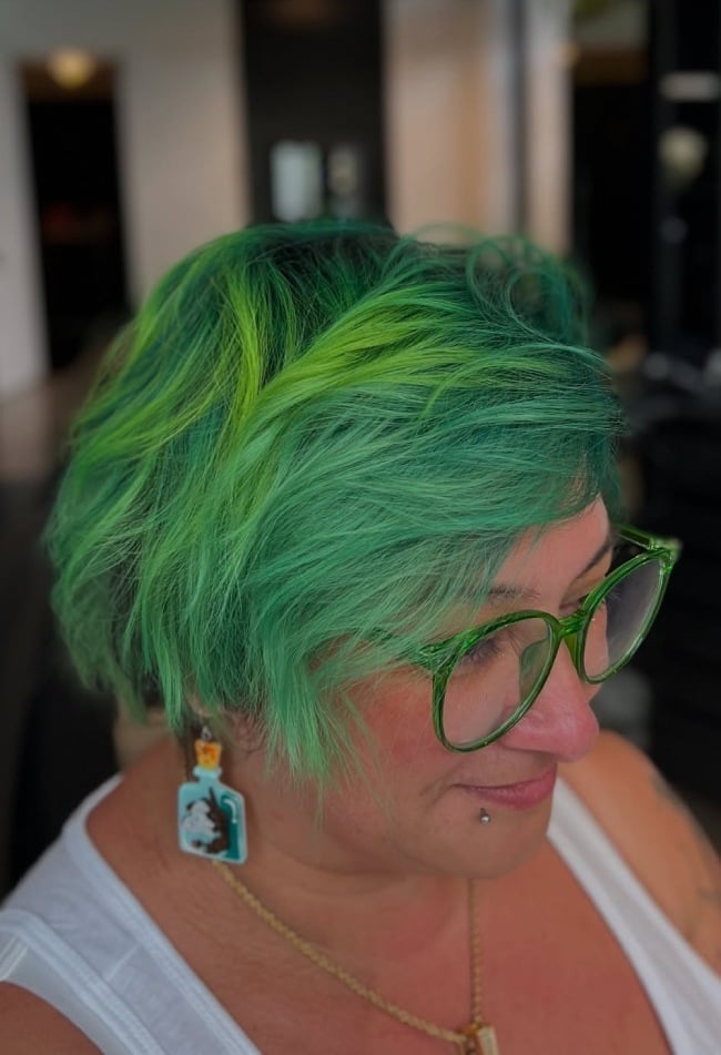 Bright Green Textured Shag Bright Green Textured Shag — Green Hair