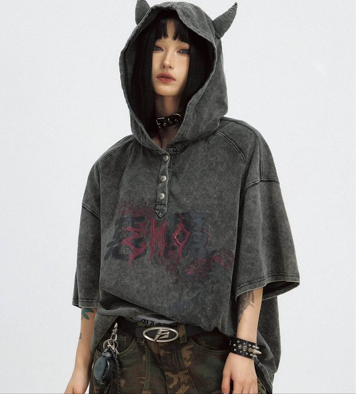 Distressed Hoodie Cargo Pants Combination Distressed Hoodie Cargo Pants Combination — Grunge Outfits