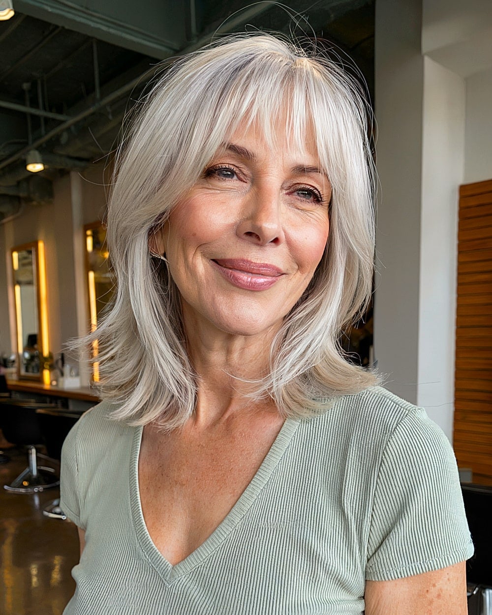 Collarbone Length With Soft Bangs And Layers Collarbone Length With Soft Bangs And Layers — Hair with Bangs