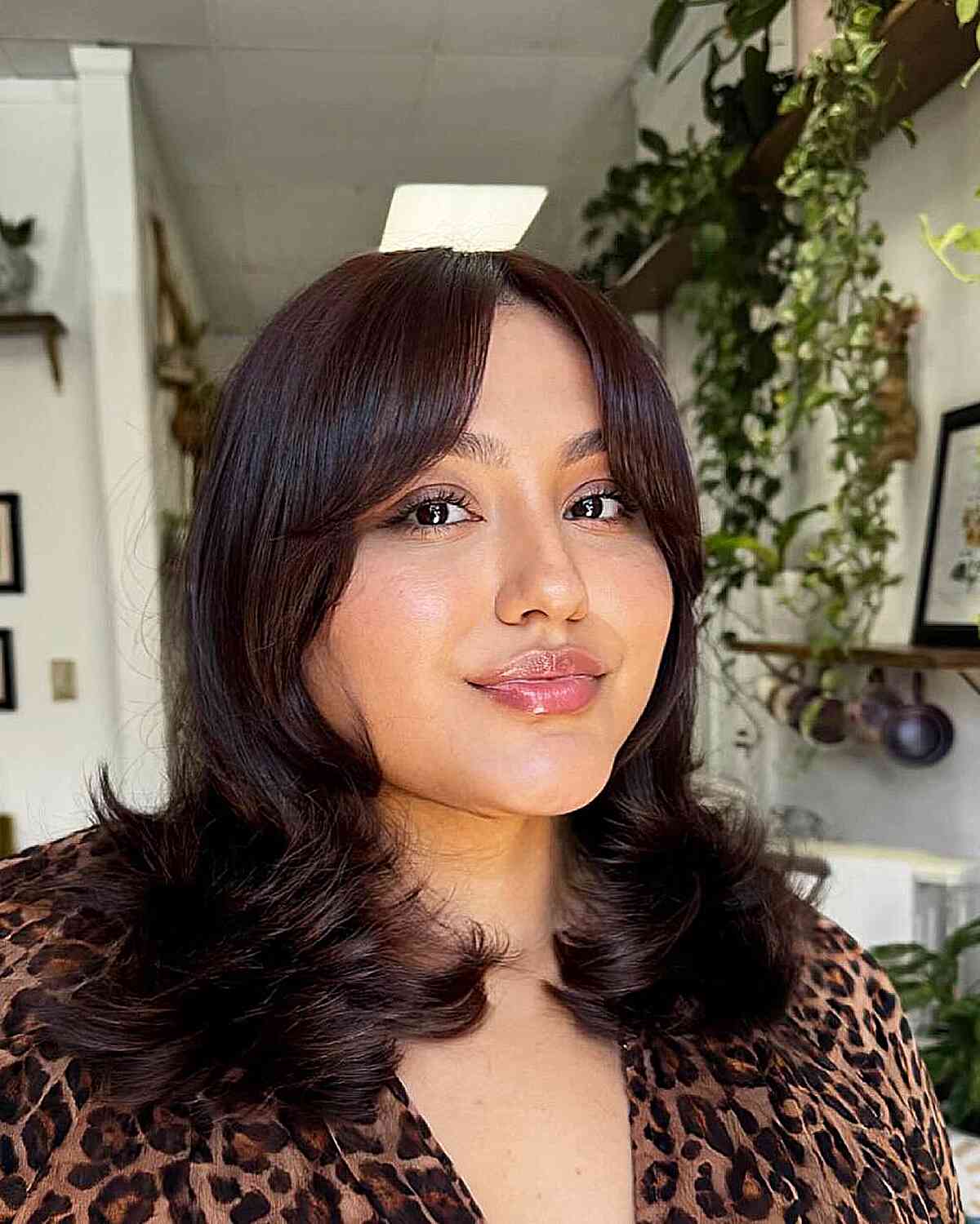 Collarbone Layers With Curtain Bangs Collarbone Layers With Curtain Bangs — Hair with Bangs