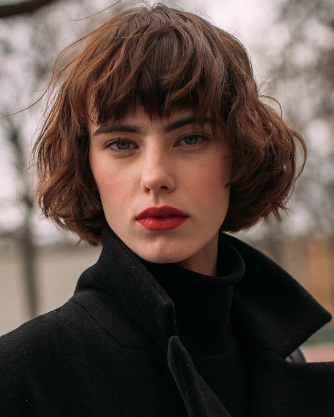 Chin Length Bob With Choppy Bangs Chin Length Bob With Choppy Bangs — Hair with Bangs