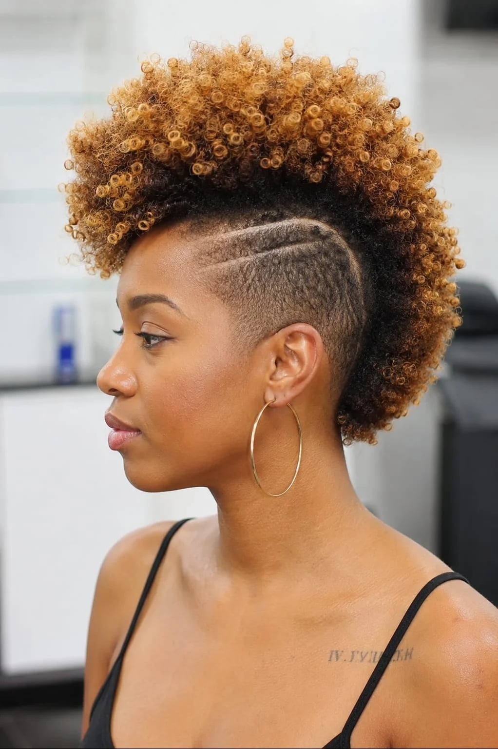 Mohawk With Undercut And Highlights Mohawk With Undercut And Highlights — Haircuts for Black Women