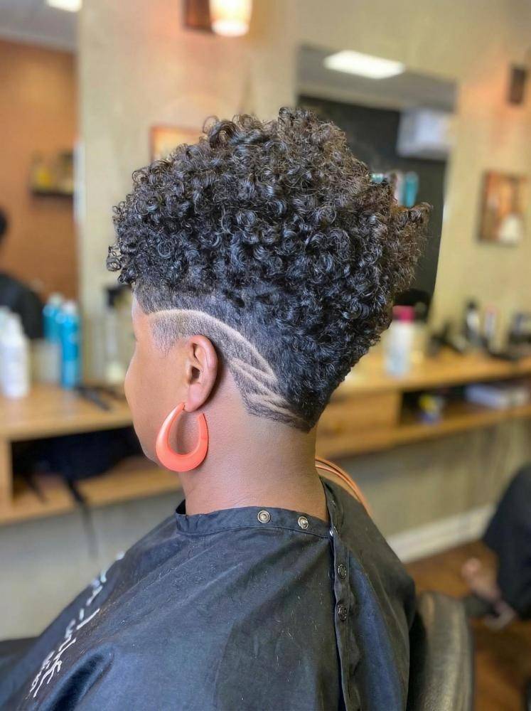 Tapered Cut With Shaved Design Tapered Cut With Shaved Design — Haircuts for Black Women