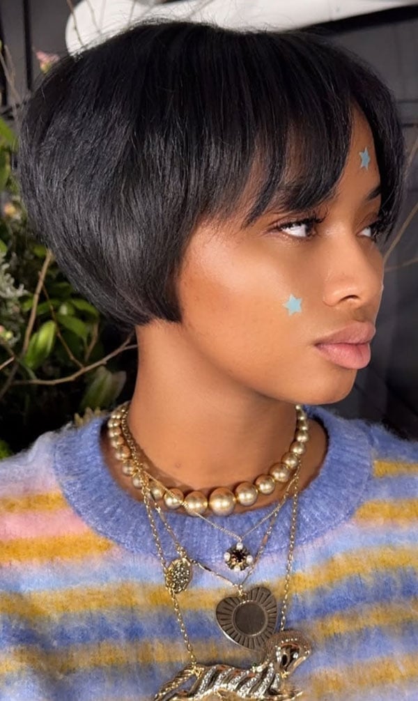 Blunt Bob With Blunt Bangs Ear Length Blunt Bob With Blunt Bangs Ear Length — Haircuts for Black Women