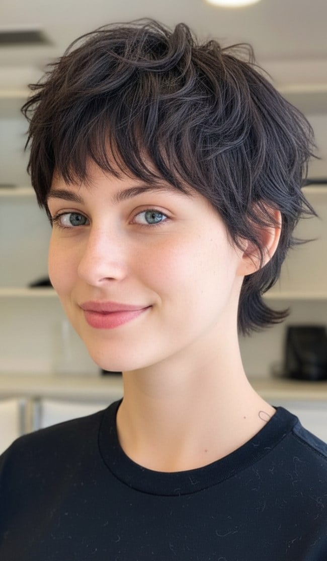 Short Pixie Shag With Textured Fringe Short Pixie Shag With Textured Fringe — Hairstyles for Teens