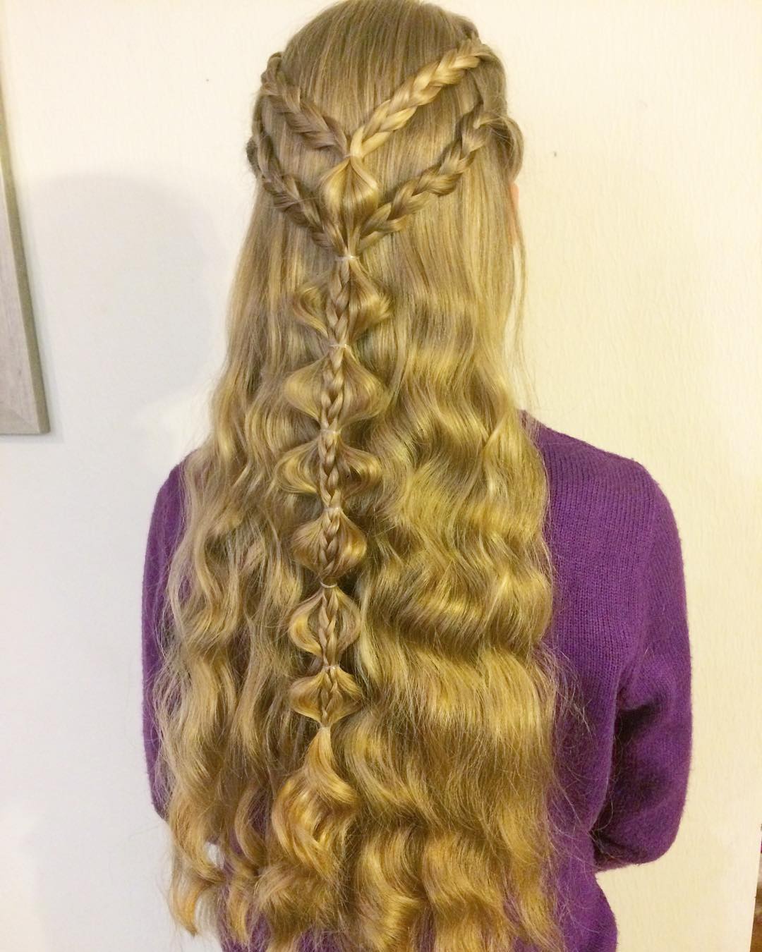 Mid-Back Blonde With Intricate Braided Back Mid-Back Blonde With Intricate Braided Back — Hairstyles for Teens