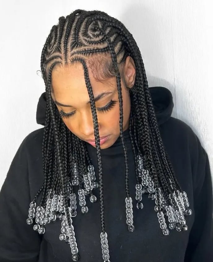 Long Black Braids With Intricate Crown Detail Long Black Braids With Intricate Crown Detail — Hairstyles for Teens