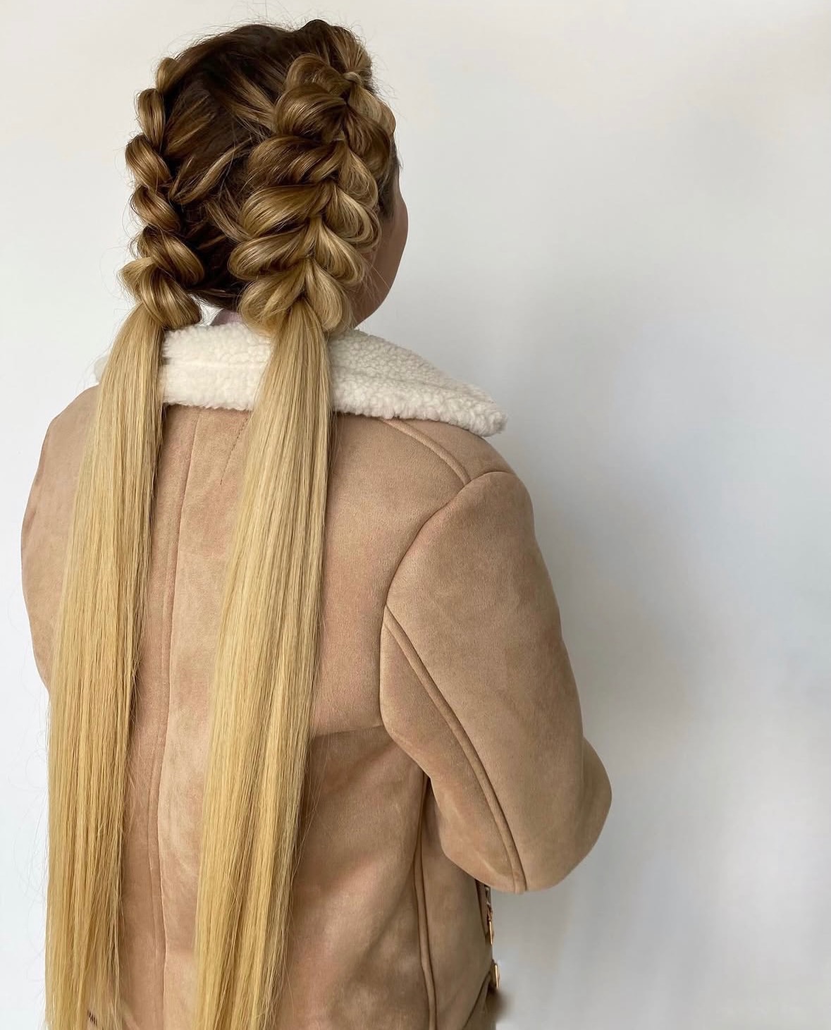 Half Up Dutch Braids With Sleek Long Lengths