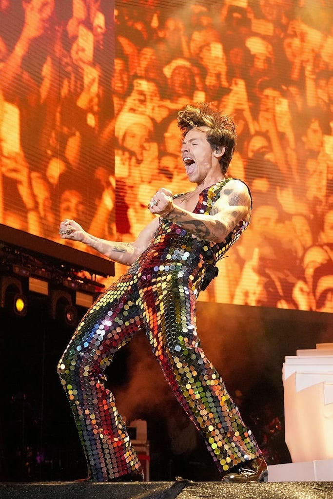 Multicoloured Sequined Jumpsuit Multicoloured Sequined Jumpsuit — Harry Styles Outfits