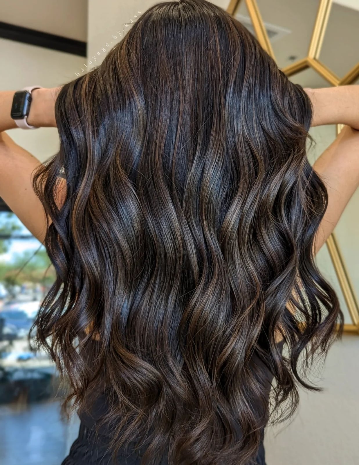 Mid-Back Dark Brown With Subtle Blended Highlights Mid-Back Dark Brown With Subtle Blended Highlights — Highlights on Dark Hair