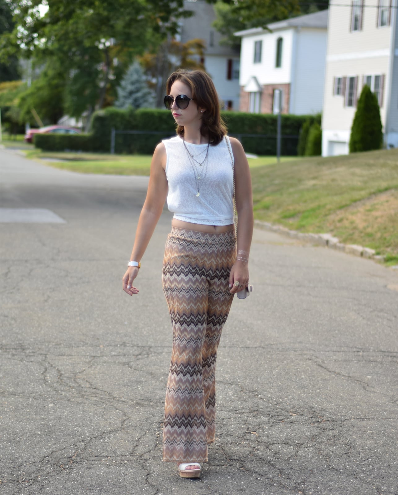Chevron Patterned Pants With Sleeveless Top Chevron Patterned Pants With Sleeveless Top — Hippie Outfits