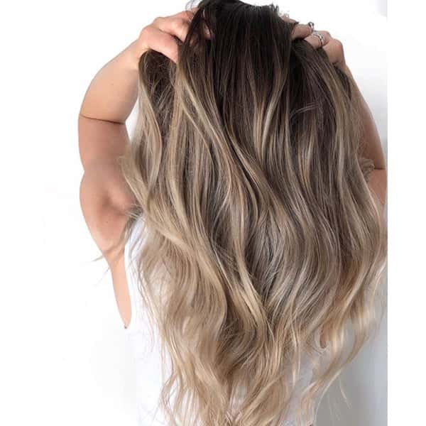Mid-Back Dark To Honey Wave Transition Mid-Back Dark To Honey Wave Transition — Honey Blonde Balayage