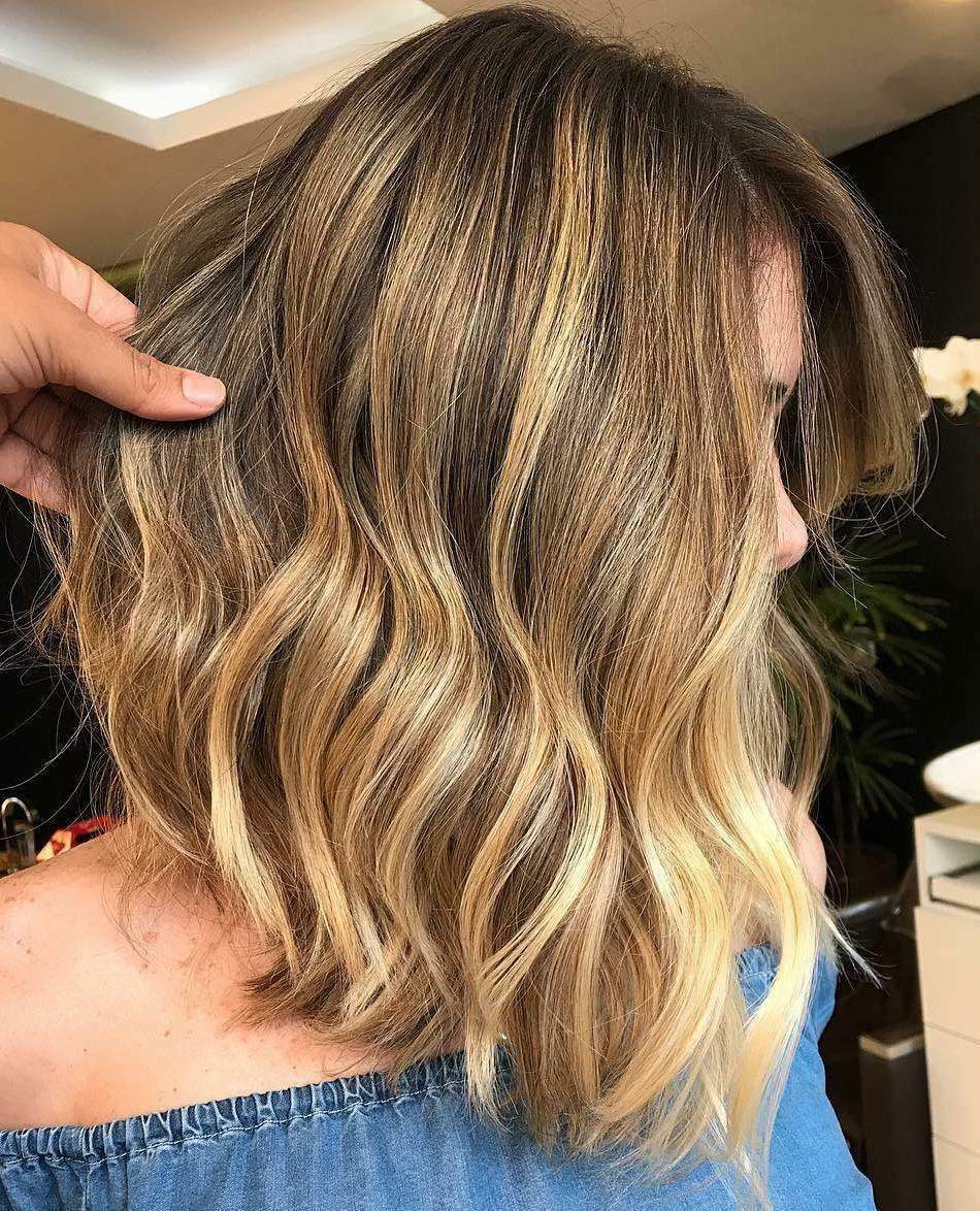 Collarbone Lob With Honey Balayage Collarbone Lob With Honey Balayage — Honey Blonde Balayage