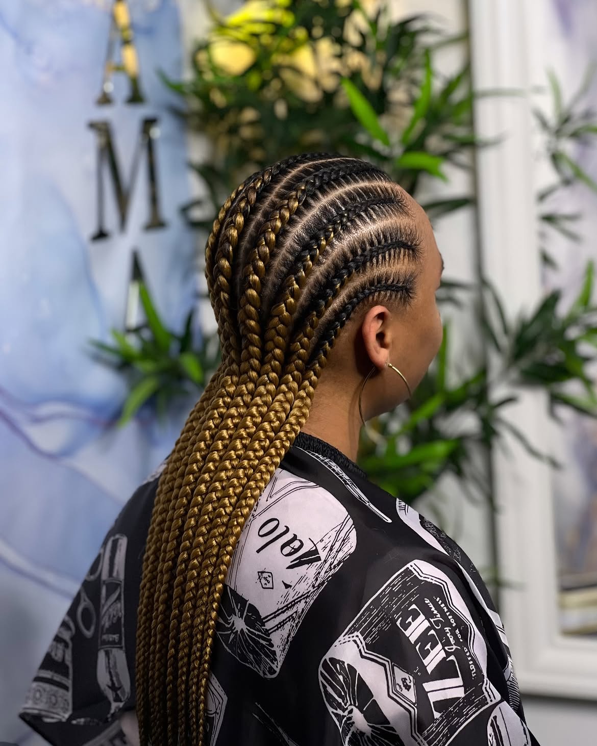 Honey Blonde Feed In Braids For Winter