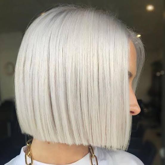 Collarbone Lob Icy Ash Blonde With Curtain Bangs Collarbone Lob Icy Ash Blonde With Curtain Bangs — Icy Blonde