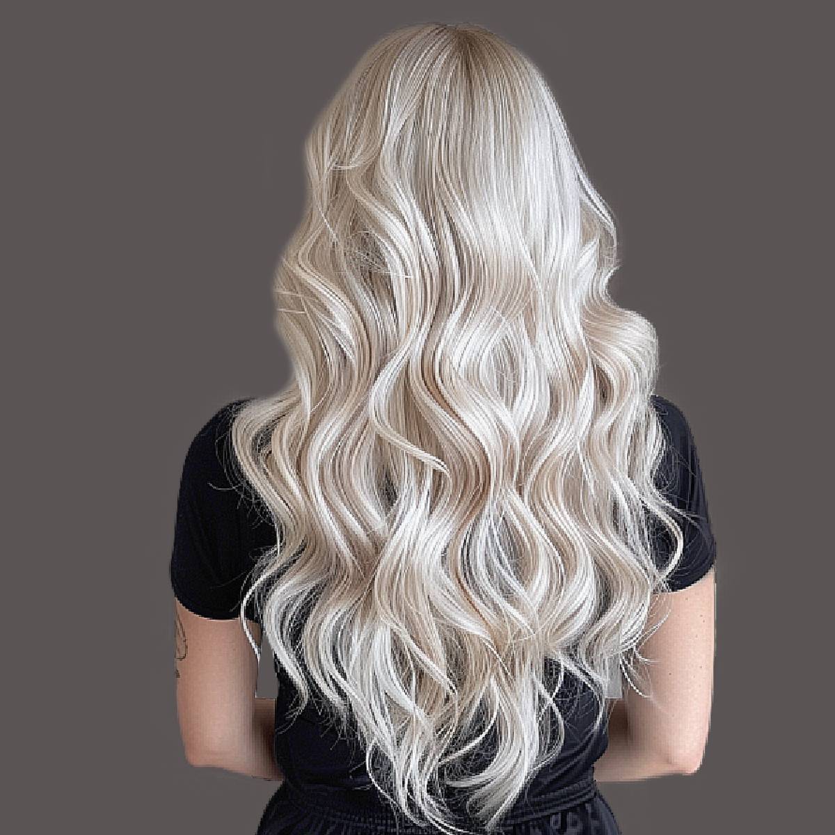 Mid-Back Length Icy Platinum Blonde Blowout Mid-Back Length Icy Platinum Blonde Blowout — Icy Blonde