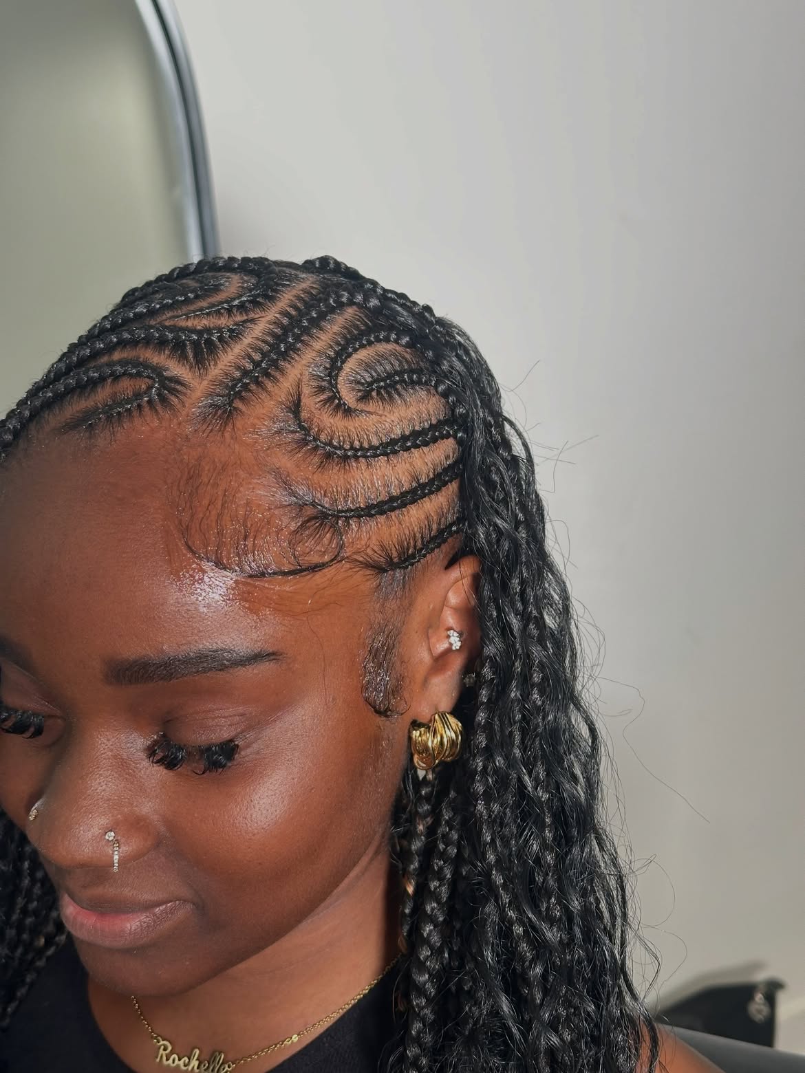 Intricate Cornrows With Bohemian Braided Ends