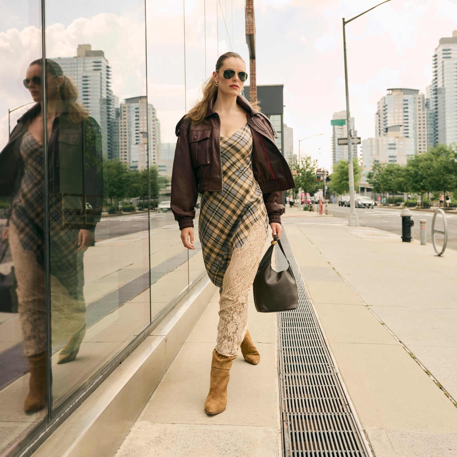Leather Jacket Over Slip Dress Leather Jacket Over Slip Dress — It Girl Outfits