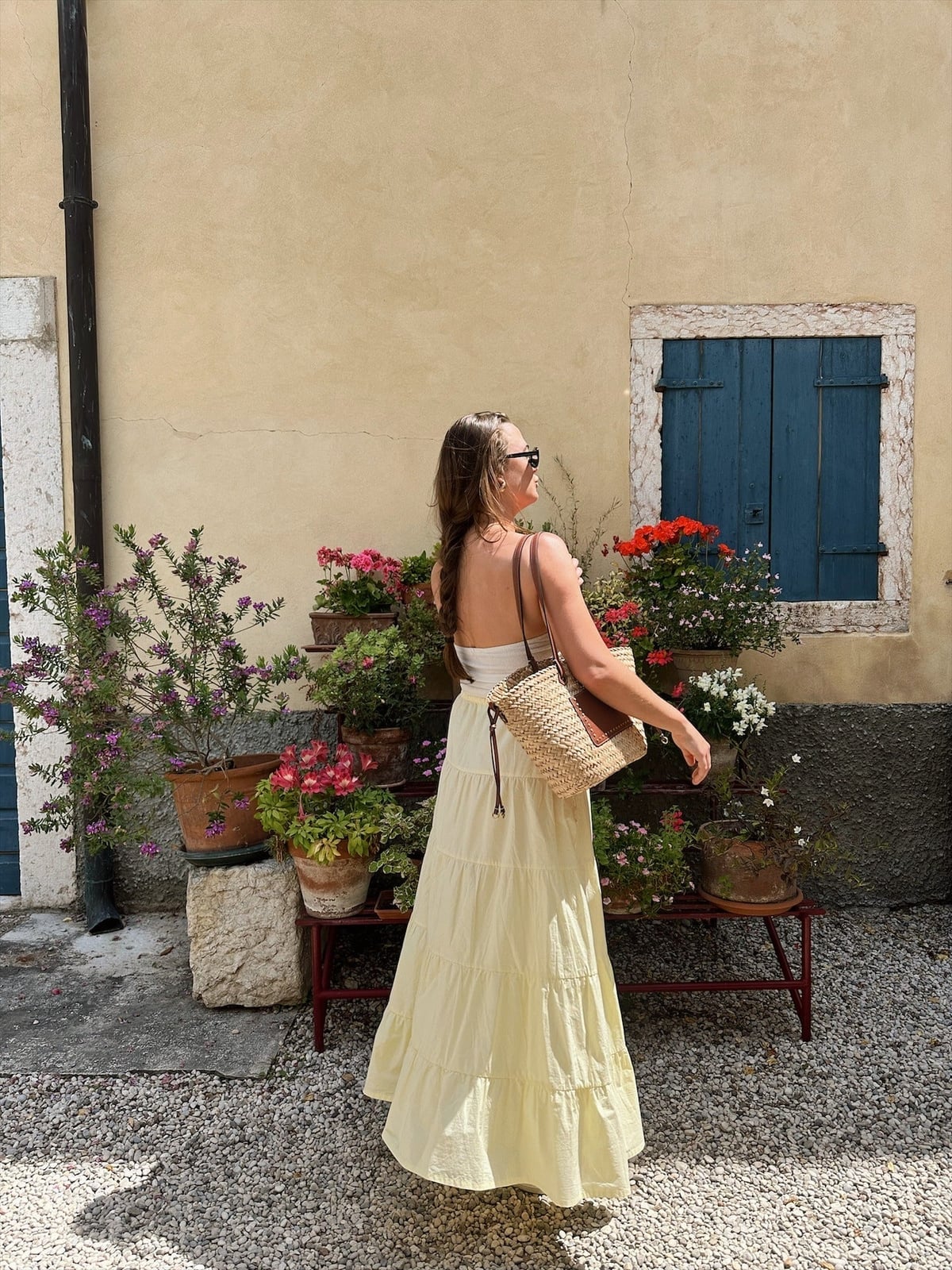 Pale Yellow Tiered Maxi Skirt for Summer Day Pale Yellow Tiered Maxi Skirt for Summer Day — Italian Outfits