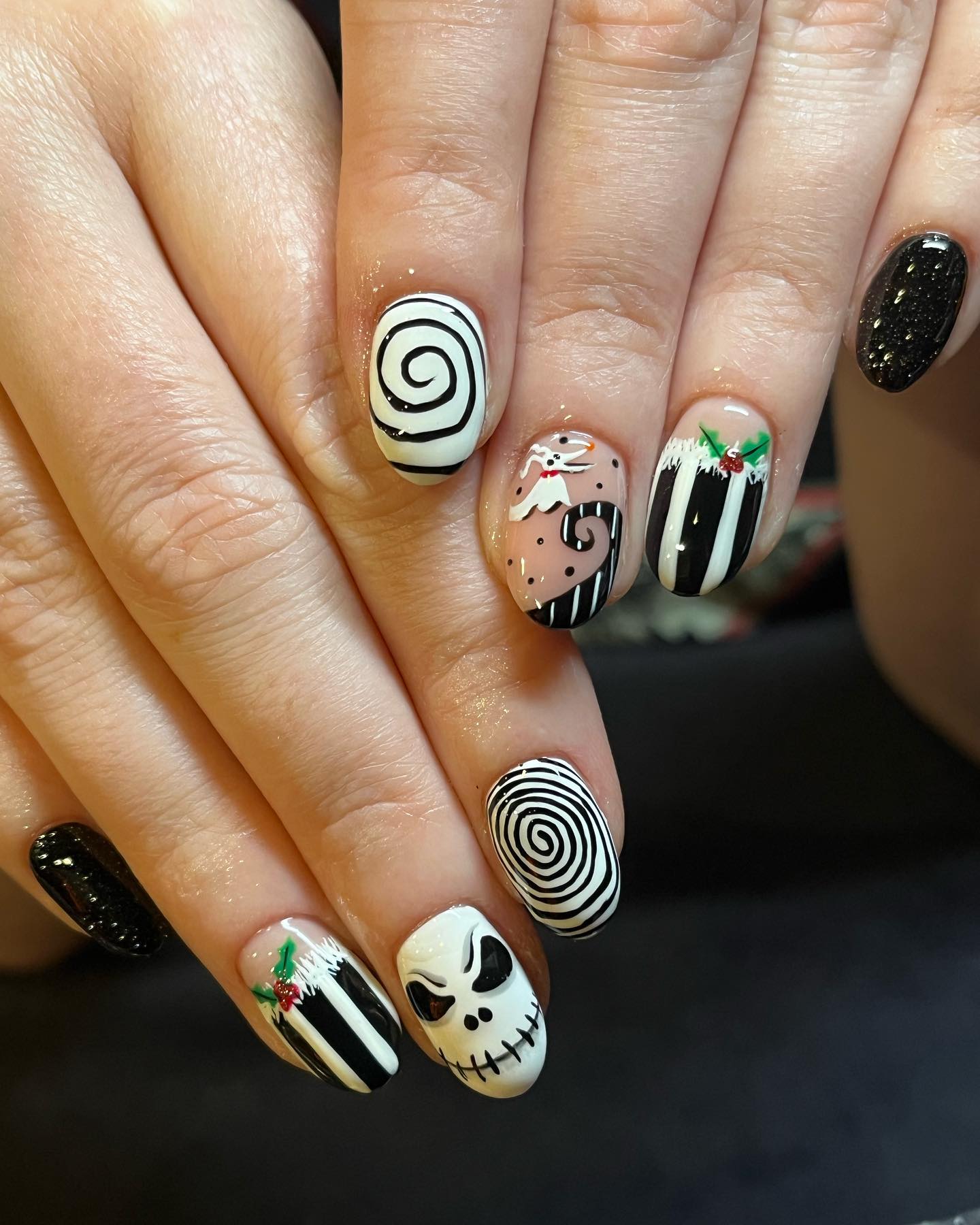 Jack Skellington Nightmare Christmas Nails