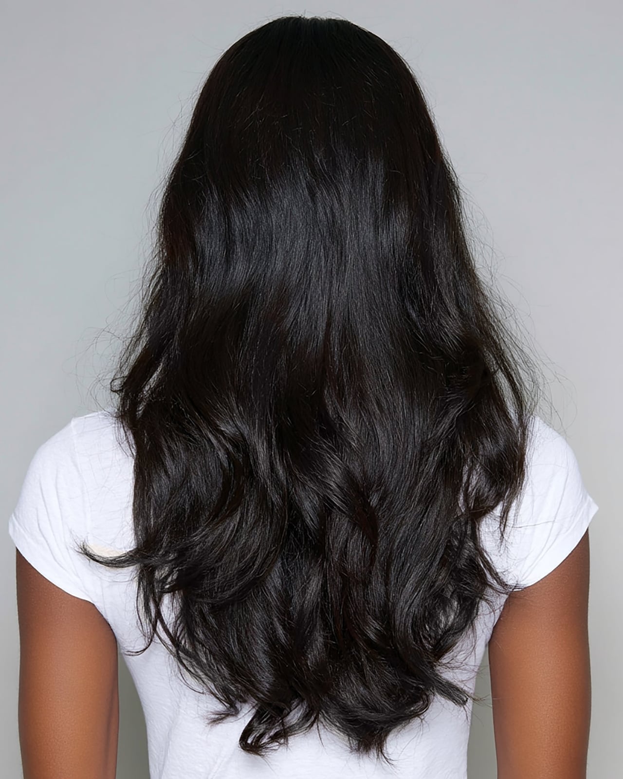 Mid-Back Natural Waves With Shine Mid-Back Natural Waves With Shine — Jet Black Hair