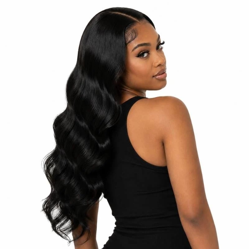 Mid-Back Loose Waves With Lustrous Shine Mid-Back Loose Waves With Lustrous Shine — Jet Black Hair