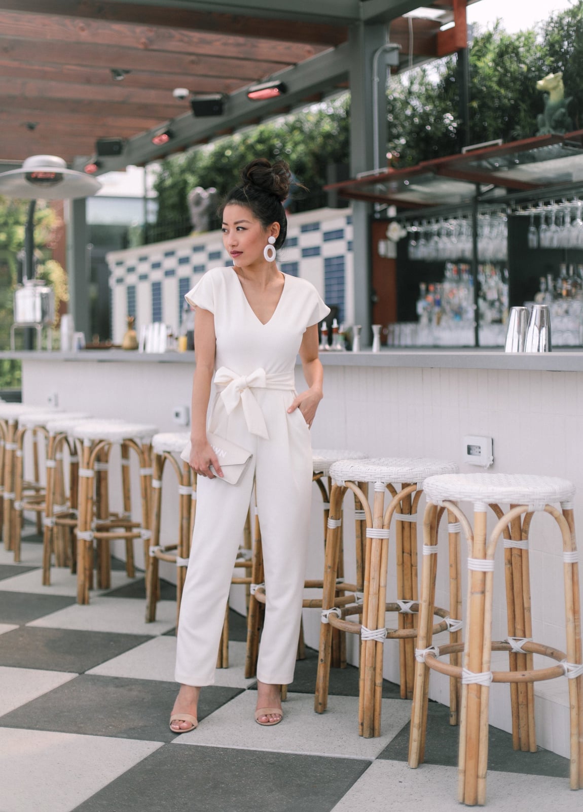 White v-neck tie waist jumpsuit for bridal shower White v-neck tie waist jumpsuit for bridal shower — Jumpsuit Outfits