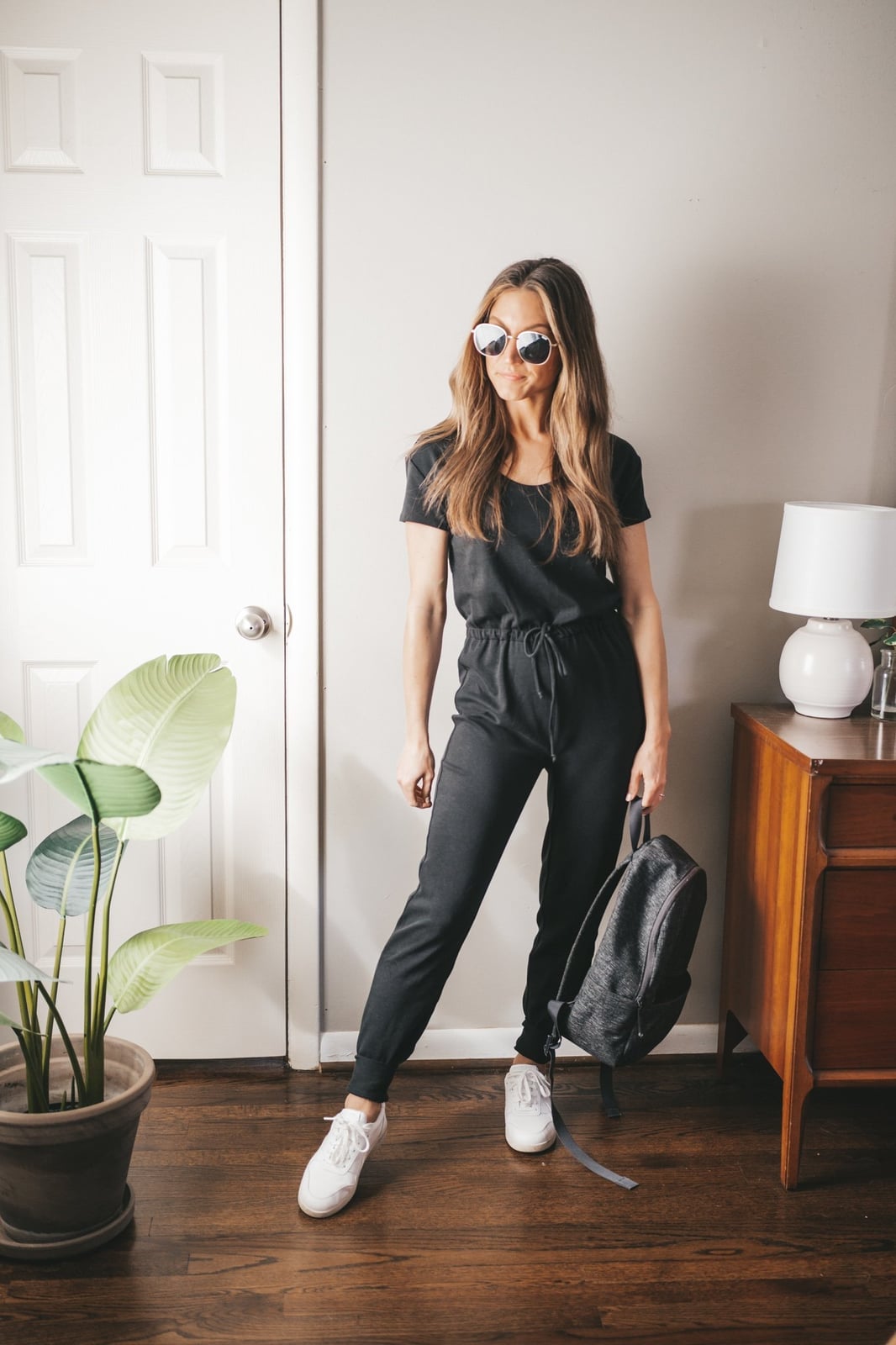 Black jogger style short sleeve jumpsuit Black jogger style short sleeve jumpsuit — Jumpsuit Outfits