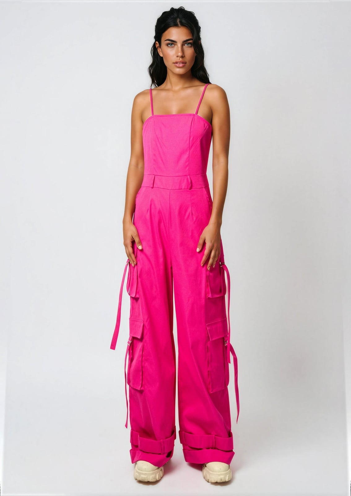 Hot pink utility jumpsuit with sneakers Hot pink utility jumpsuit with sneakers — Jumpsuit Outfits