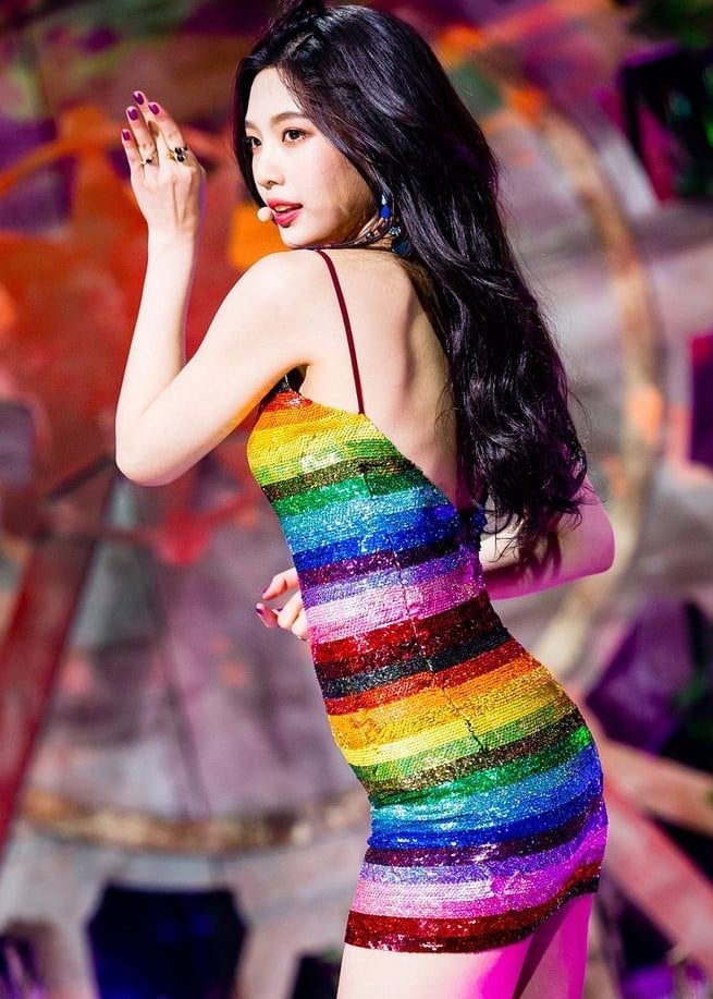 Rainbow sequin backless mini dress Rainbow sequin backless mini dress — K-pop Outfits