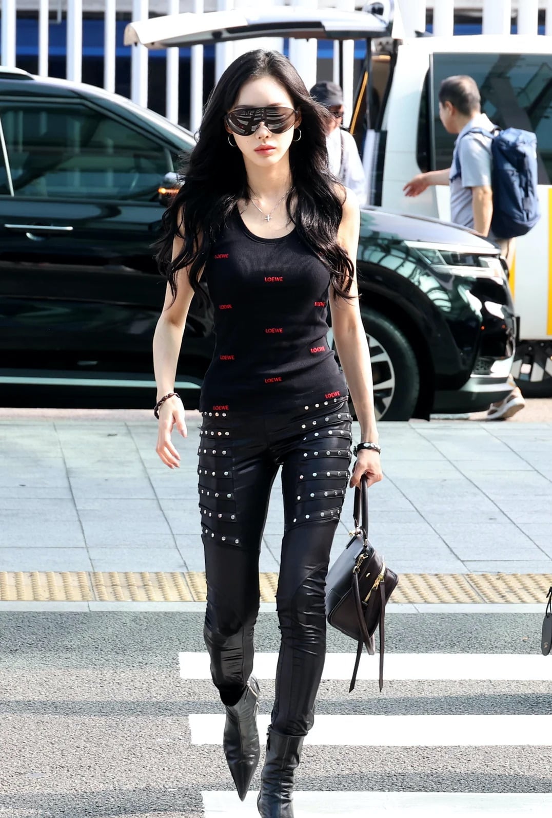 Studded skinny pants and tank top Studded skinny pants and tank top — K-pop Outfits