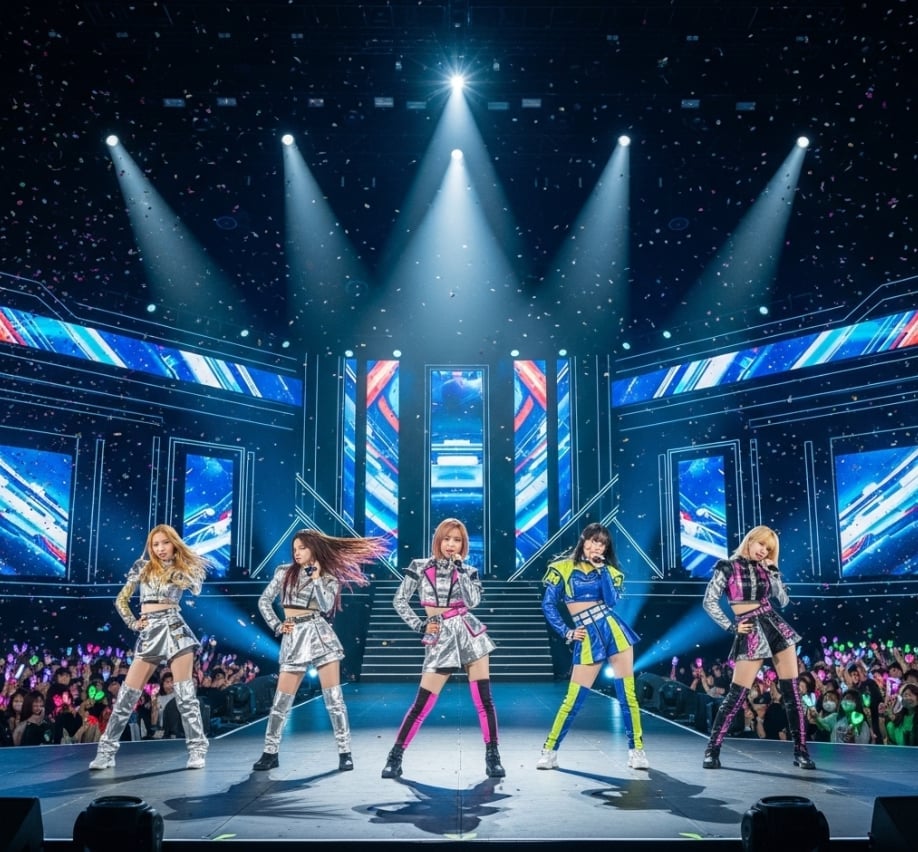 Coordinated silver cropped jackets and boots Coordinated silver cropped jackets and boots — K-pop Outfits