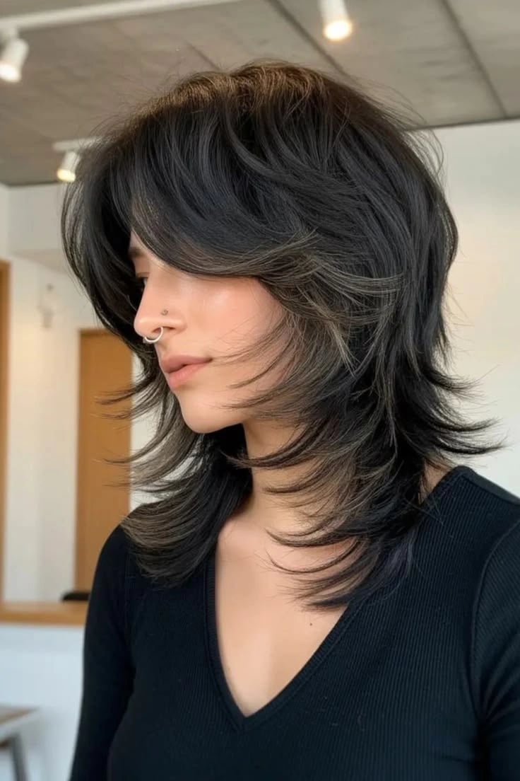 Shoulder Length Shag With Choppy Layers Shoulder Length Shag With Choppy Layers — Layers Hair