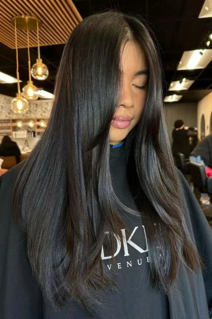 Mid-Back Dark Brown Layers Air Dried Mid-Back Dark Brown Layers Air Dried — Layers Hair