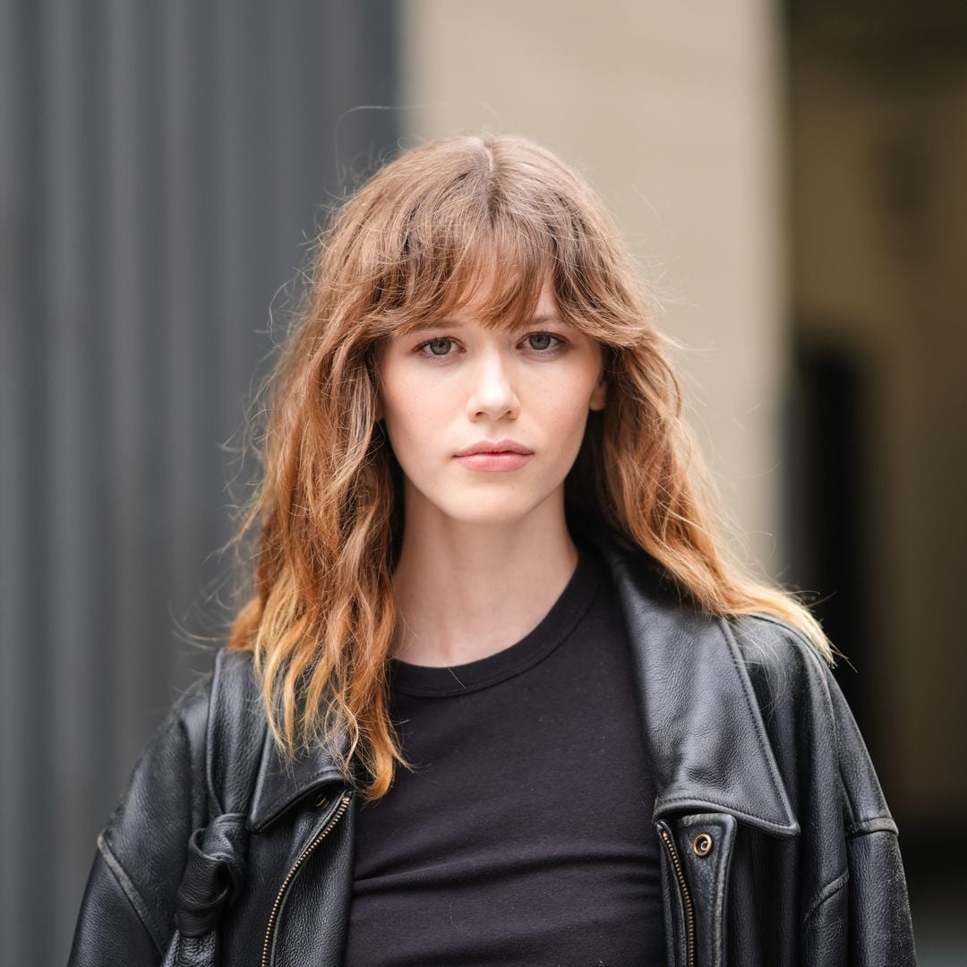 Shoulder Length Copper Shag With Curtain Bangs Shoulder Length Copper Shag With Curtain Bangs — Layers Hair
