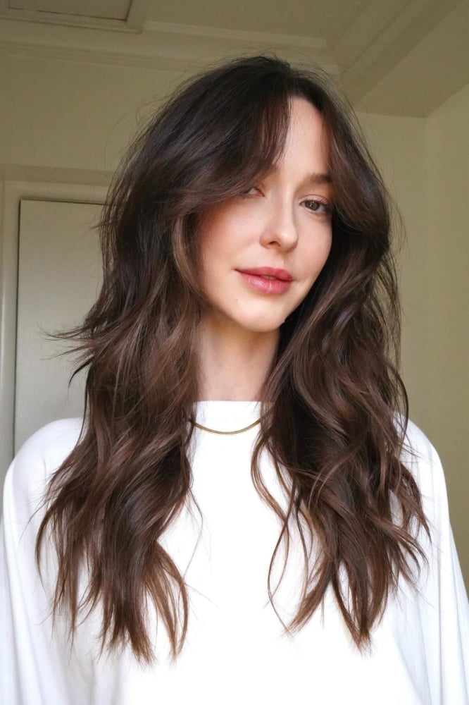 Long Layers Dark Brown With Loose Waves Long Layers Dark Brown With Loose Waves — Layers Hairstyles