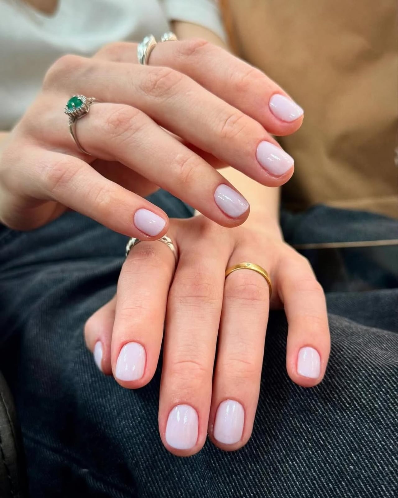 Glossy Sheer Milky Lavender Oval Nails Glossy Sheer Milky Lavender Oval Nails — Light Nails