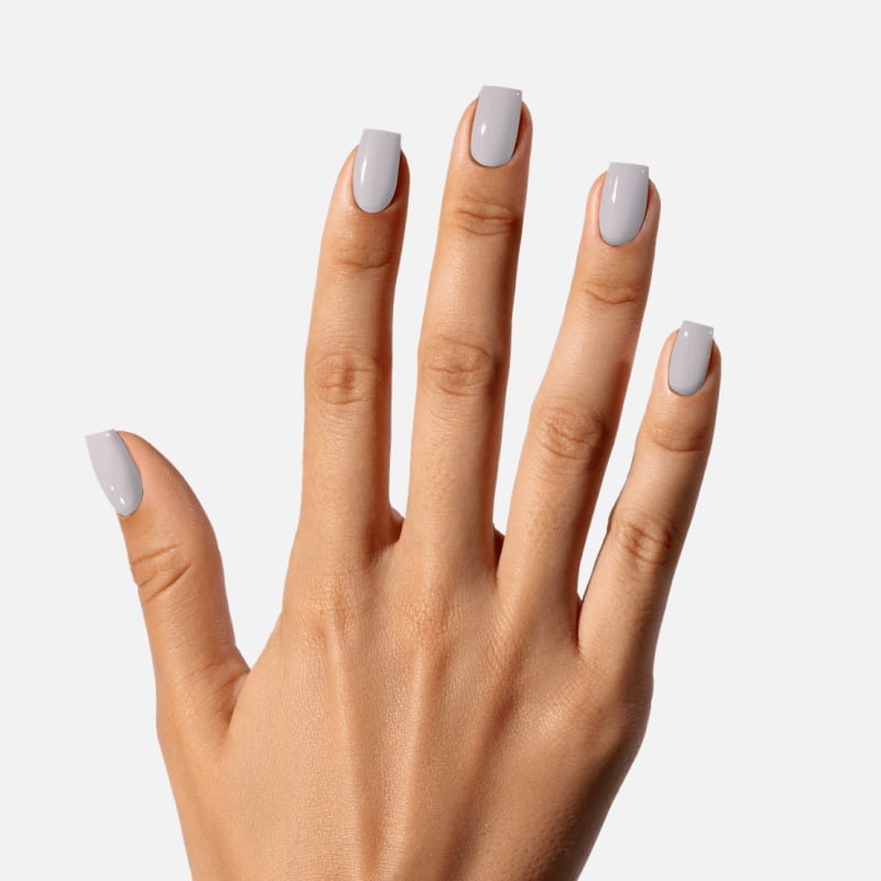 High-Gloss Light Gray Short Square Nails High-Gloss Light Gray Short Square Nails — Light Nails