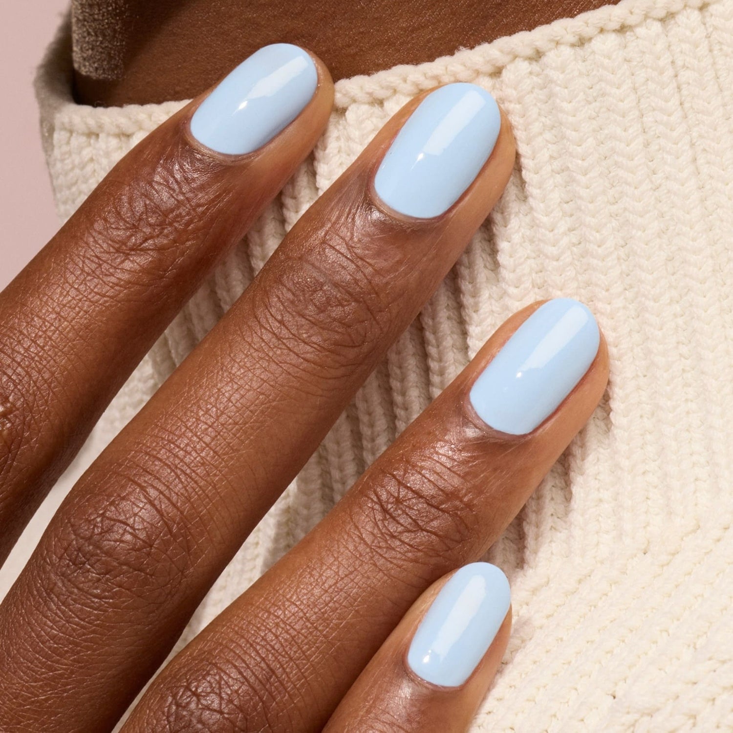 Glossy Light Pastel Blue Short Squoval Nails Glossy Light Pastel Blue Short Squoval Nails — Light Nails