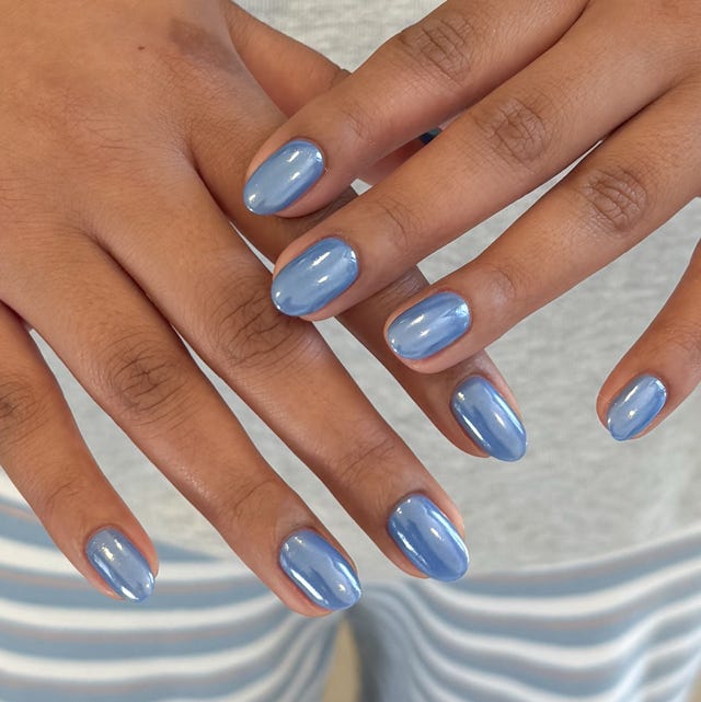 Shimmering Pastel Multi-Color Oval Nails Shimmering Pastel Multi-Color Oval Nails — Light Nails