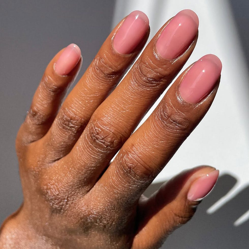 Sheer Light Pink Jelly Glossy Medium Oval Nails Sheer Light Pink Jelly Glossy Medium Oval Nails — Light Pink Nails