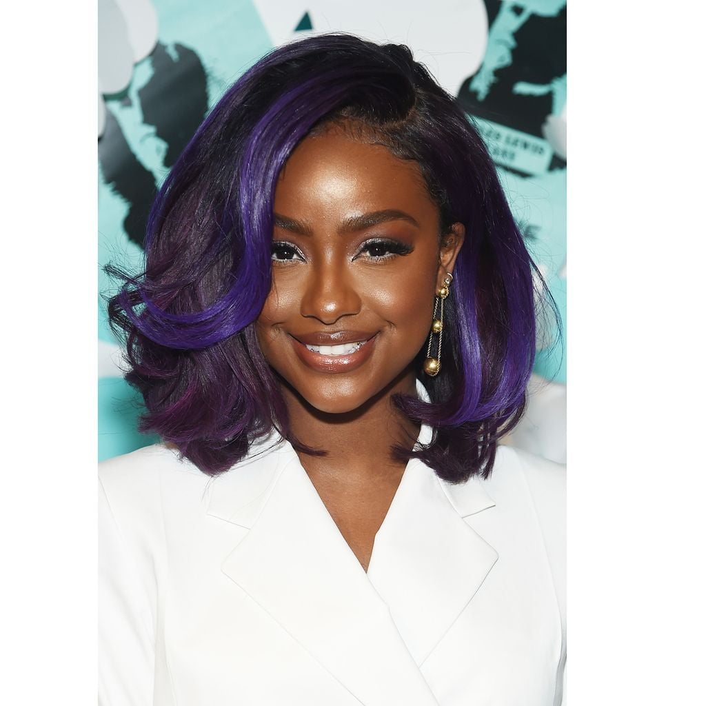 Vibrant Purple Lob With Dark Roots Vibrant Purple Lob With Dark Roots — Lob Haircut