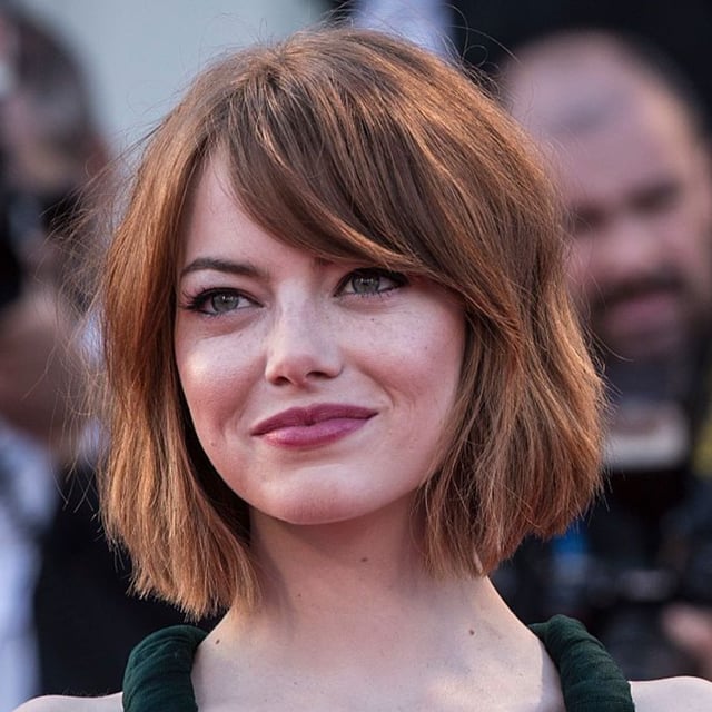 Auburn Lob With Side-Swept Bangs And Waves Auburn Lob With Side-Swept Bangs And Waves — Lob Haircut