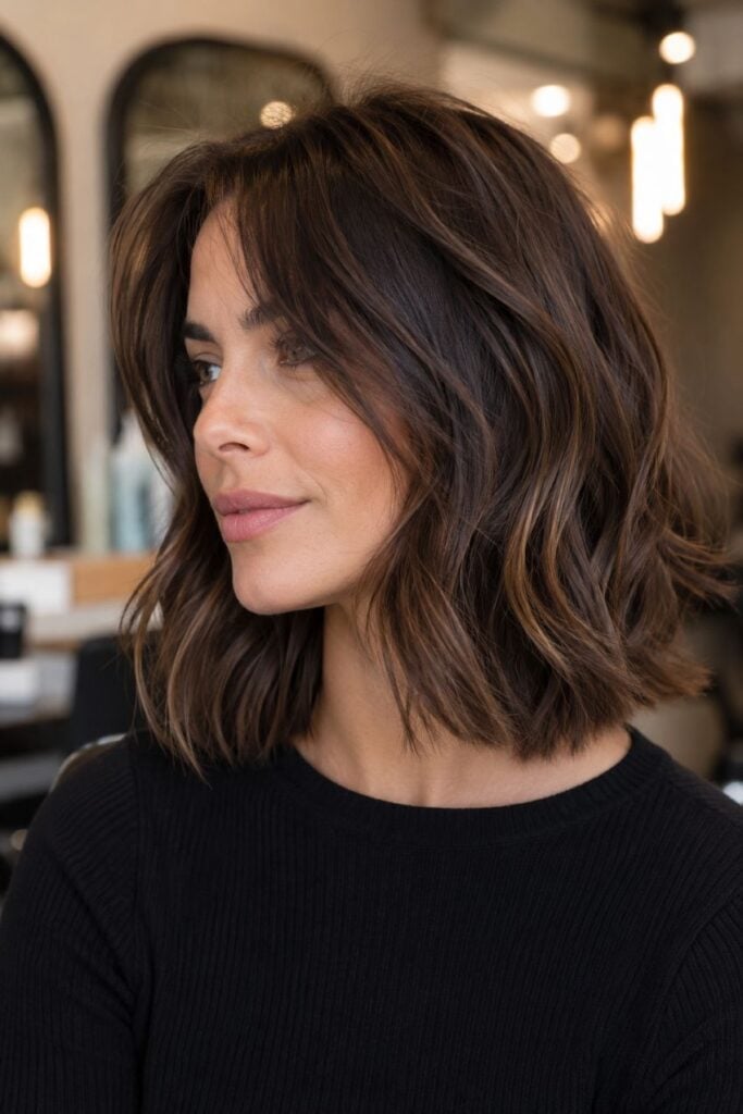 Layered Blonde Lob With Face-Framing Layers Layered Blonde Lob With Face-Framing Layers — Lob Haircut