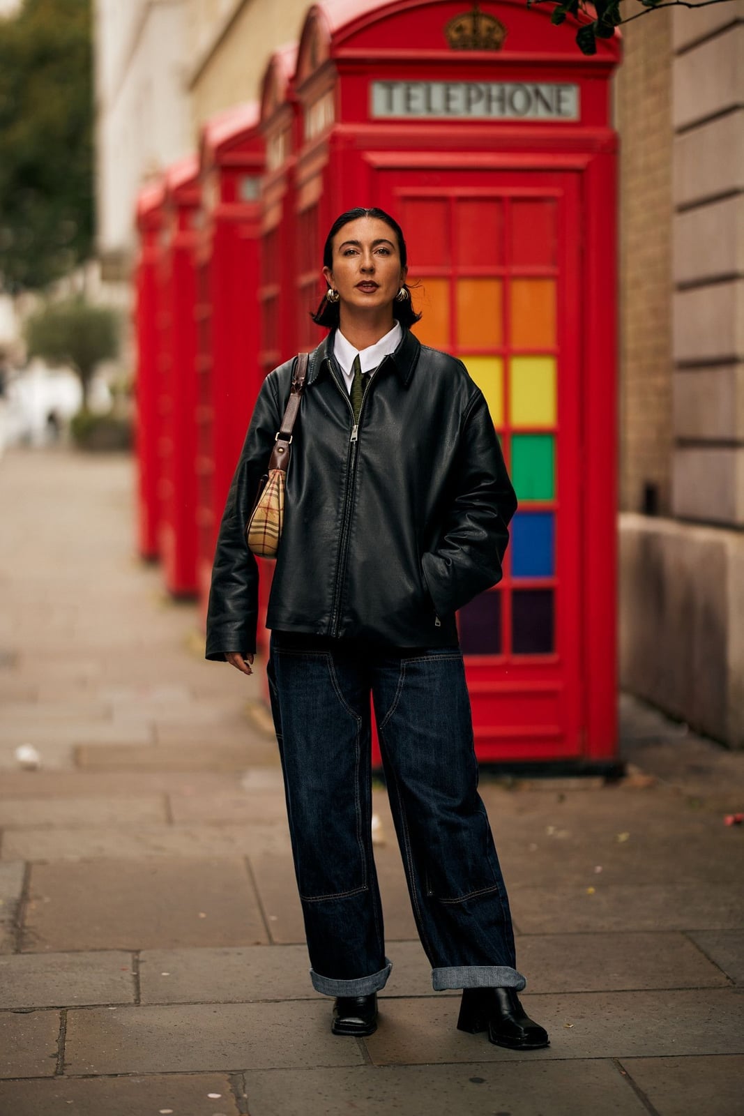 Black Leather Jacket With Blue Jeans Black Leather Jacket With Blue Jeans — London Outfits