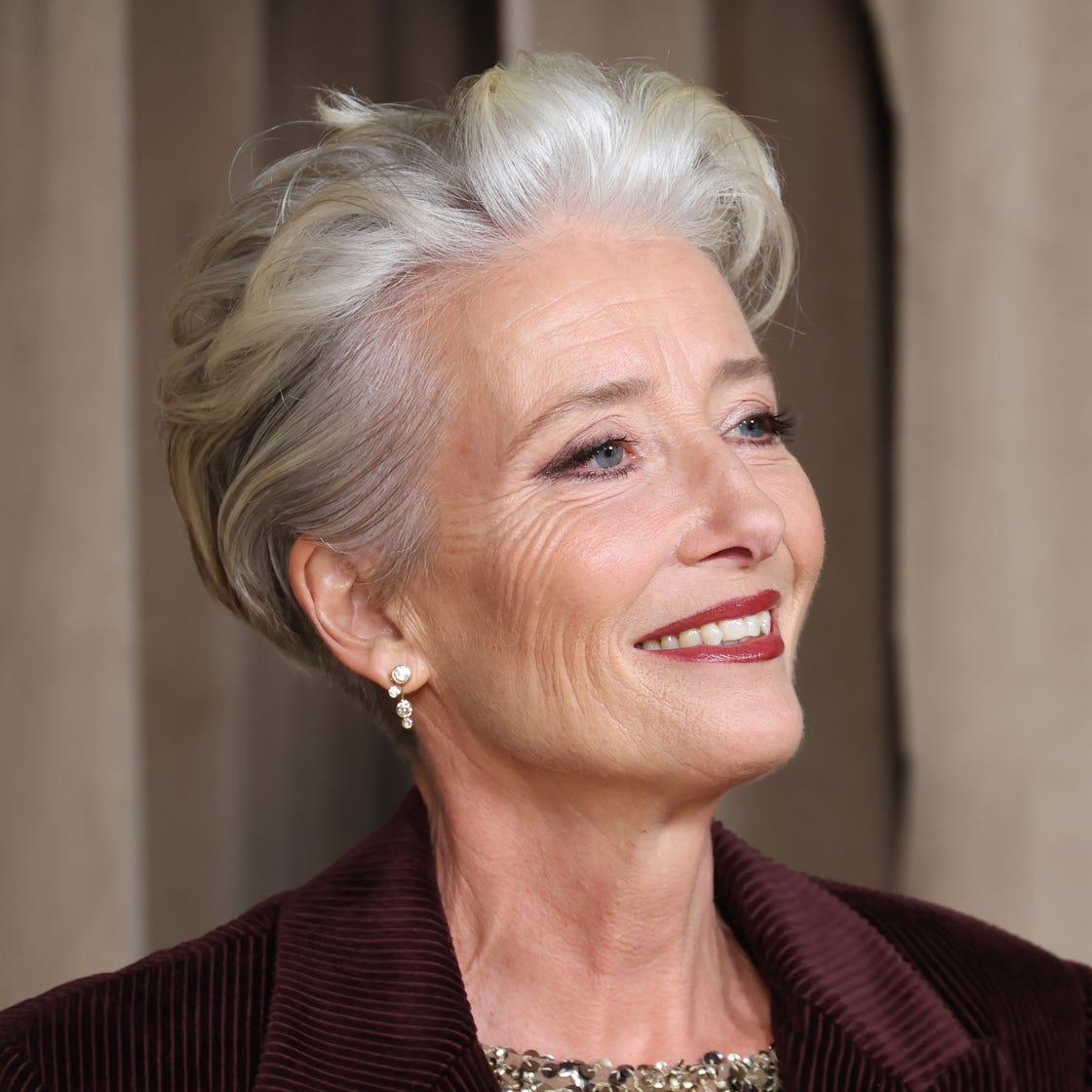 Silver Blonde Pixie With Swept-Back Hair Silver Blonde Pixie With Swept-Back Hair — Long Pixie