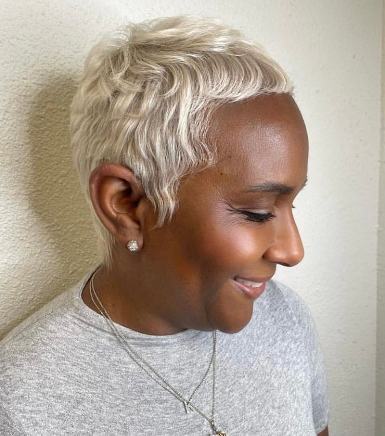 Ash Blonde Pixie With Wispy Bangs Ash Blonde Pixie With Wispy Bangs — Long Pixie